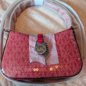 Michael Kors Red Sequin Shoulder Bag